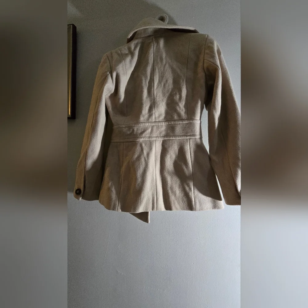Kenneth Cole Beige Double-Breasted Pea Coat - Picture 2 of 7